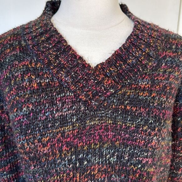 White Stag Marled‎ Knit V-Neck Sweater Sz Small Multicolor Acrylic Warm Pullover - Picture 3 of 7